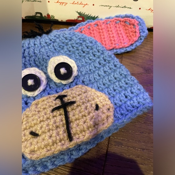 Handmade Brand New Crocheted Eeyore Winnie the Pooh Baby Hat - Picture 2 of 5
